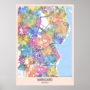 Maracaibo Venezuela - Stadtplan Poster