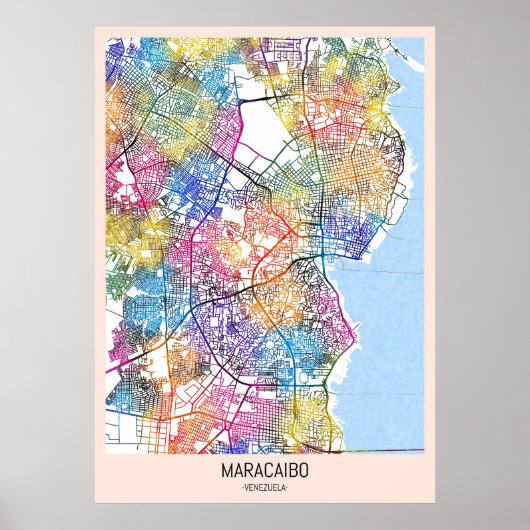 Maracaibo Venezuela - Stadtplan Poster (Vorne)