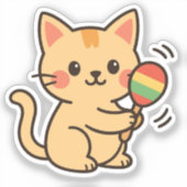 Maracas Cat Fun Dance Aufkleber (Vorderseite)