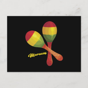 Maracas Mexican Music Sombrero Maraca Gift Postkarte