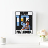 Maradona Quadratische Wanduhr (Zuhause)