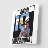Maradona Quadratische Wanduhr (Winkel)