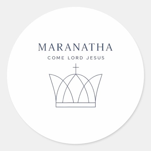 Maranatha Christian Modern Minimalist Runder Aufkleber (Vorderseite)