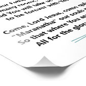 Maranatha Christlich Gedicht Fotodruck (Ecke)