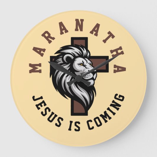 Maranatha Jesus is coming  Große Wanduhr (Vorderseite)