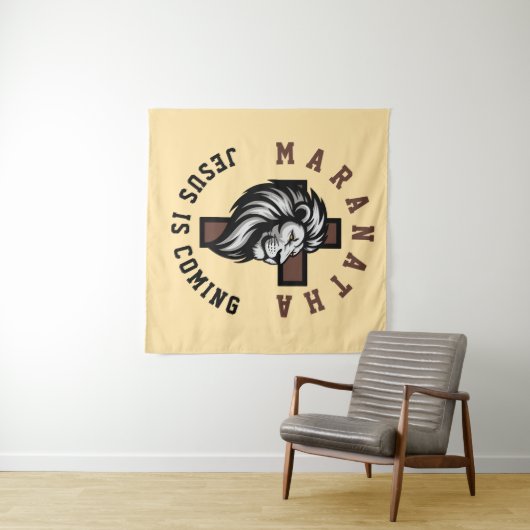 Maranatha Jesus is coming Wandteppich (Beispiel (Horizontal))