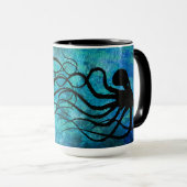 Marandas Krake auf Aqua - 15-Unze-kombinierte Tasse (VorderseiteRechts)