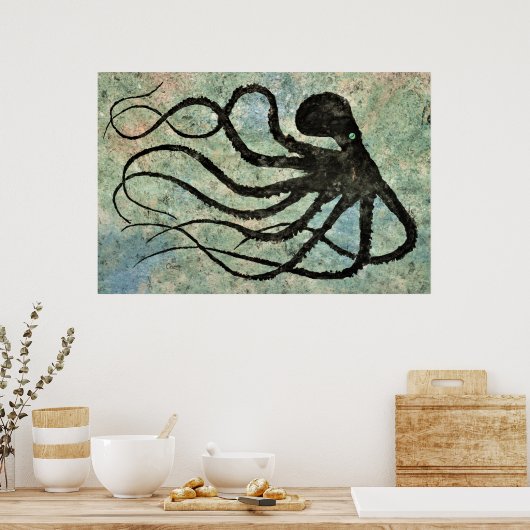 Maranda's Octopus - 36" x 24" Poster (Küche)
