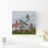 Maräne-Punkt-Leuchtturm Quadratische Wanduhr (Zuhause)
