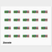 Maranhão & Brasilien Waving Flags Runder Aufkleber (Blatt)