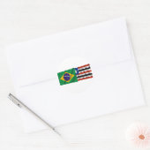 Maranhão & Brasilien Waving Flags Runder Aufkleber (Umschlag)