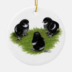 Marans Black Copper Chicks Keramik Ornament