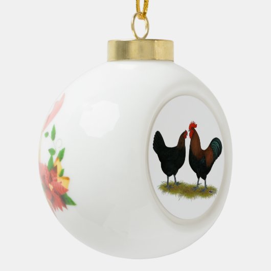 Marans Black Copper Keramik Kugel-Ornament (Links)