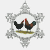 Marans Black Copper Schneeflocken Zinn-Ornament (Vorderseite)