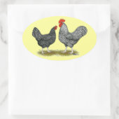 Marans: Cuckoo Pair Ovaler Aufkleber (Tasche)