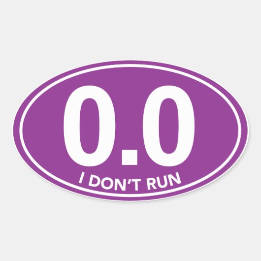 Marathon 0.0 I Run Oval Sticker (Lila) (Vorderseite)