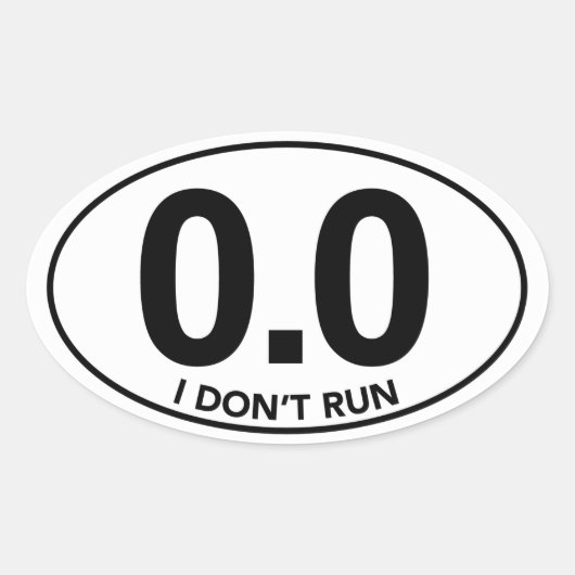 Marathon 0.0 Ich führe keinen Oval Sticker (Vorderseite)