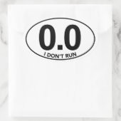 Marathon 0.0 Ich führe keinen Oval Sticker (Tasche)