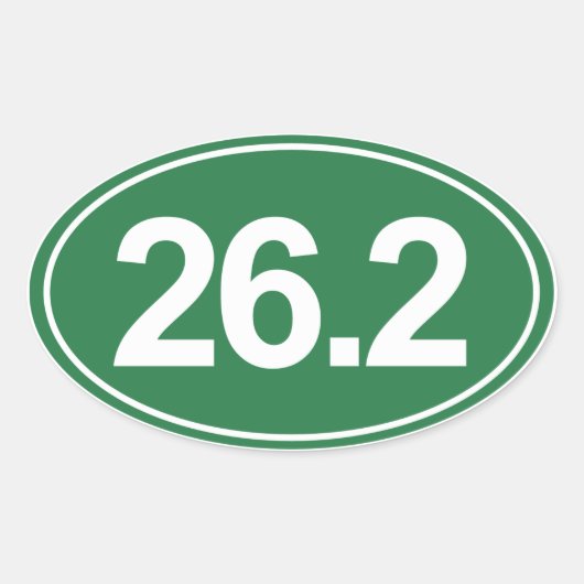 Marathon 26,2 Miles Oval Sticker (grün) (Vorderseite)