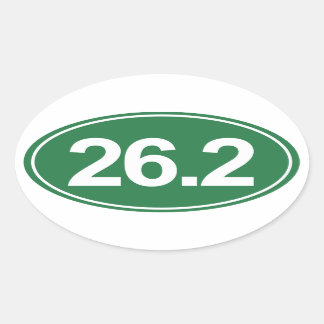 Marathon 26,2 Miles Oval Sticker (grün)