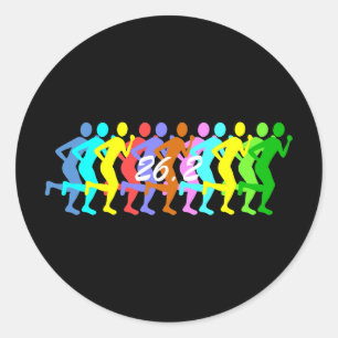 Marathon 26,2 runder aufkleber