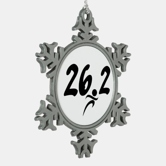 Marathon 26,2 schneeflocken Zinn-Ornament (Links)