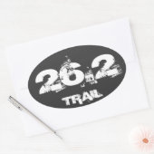 Marathon 26.2 Trail Oval Decal White on Black Ovaler Aufkleber (Umschlag)
