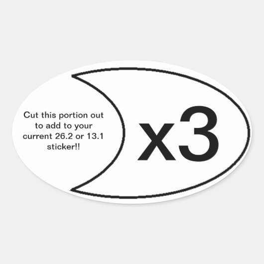 Marathon-Aufkleber x3 Ovaler Aufkleber (Vorderseite)