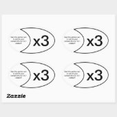 Marathon-Aufkleber x3 Ovaler Aufkleber (Blatt)