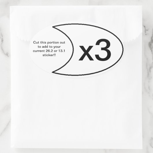 Marathon-Aufkleber x3 Ovaler Aufkleber (Tasche)