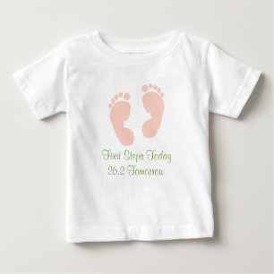 Marathon-Baby-Rosa-Abdruck-T - Shirt
