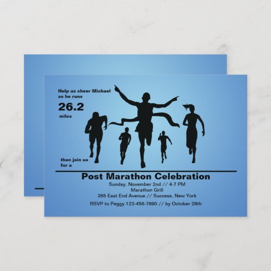 Marathon beendet Einladung (Vorne/Hinten)