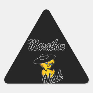 Marathon Chick #4 Dreieckiger Aufkleber