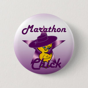 Marathon Chick #9 Button