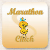 Marathon Chick Getränkeuntersetzer (Vorderseite)