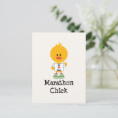 Marathon Chick Peace Liebe 26.2 Postcard Postkarte (Stehend Vorderseite)