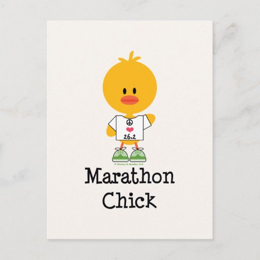 Marathon Chick Peace Liebe 26.2 Postcard Postkarte (Vorderseite)