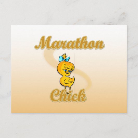 Marathon Chick Postkarte (Vorderseite)