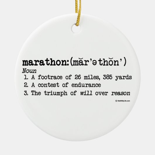 Marathon-Definition Keramik Ornament (Vorne)