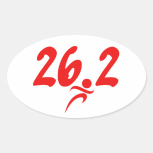 Marathon des Rotes 26,2 Ovaler Aufkleber