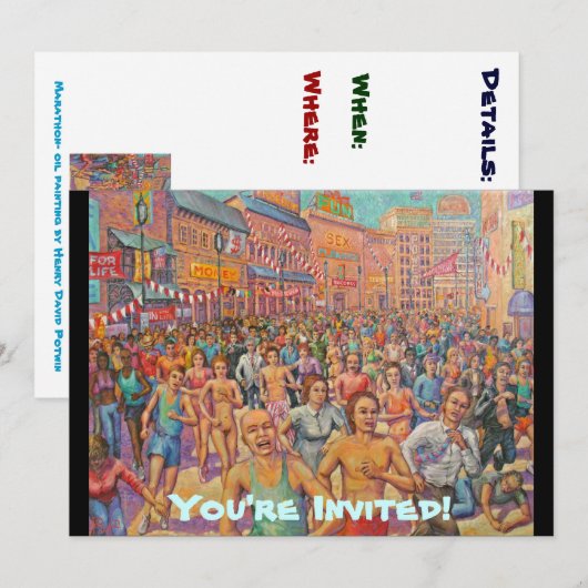 Marathon-Du bist eingeladen! Einladung (Vorne/Hinten)