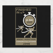 Marathon Event Finisher Geschenk Schaumweinetikett (Einzelnes Label)