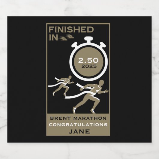 Marathon Event Finisher Geschenk Schaumweinetikett (Einzelnes Label)