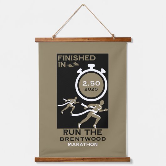 Marathon Event Finisher Geschenk Wandteppich Mit Holzrahmen (Vorderseite)