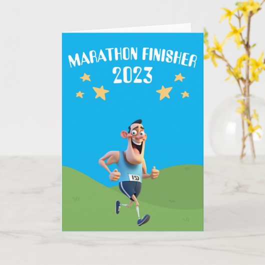 Marathon Finisher Card Karte (Gelbe Blume)