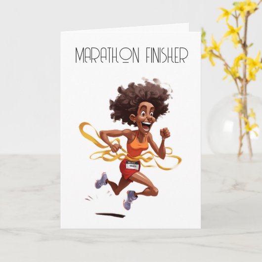 Marathon finisher gratulation card karte (Gelbe Blume)
