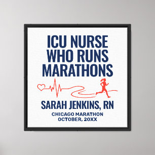 Marathon-Finisher-Leinwand ICU-Krankenschwester Fr Leinwanddruck
