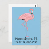 Marathon FL Keys Flamingo Breitengrad Postkarte (Vorne/Hinten)