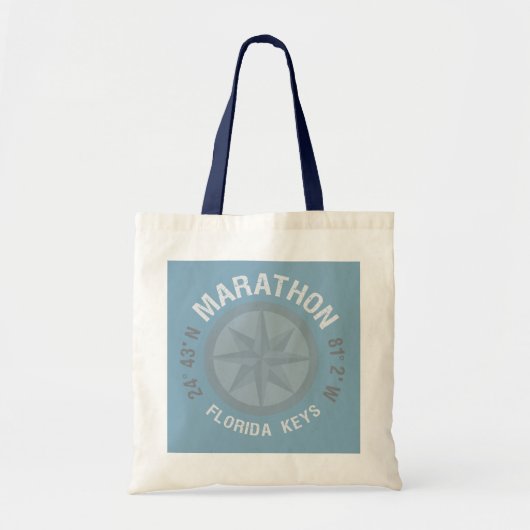 Marathon Florida Keys Nautical Latitude Longitude Tragetasche (Vorne)