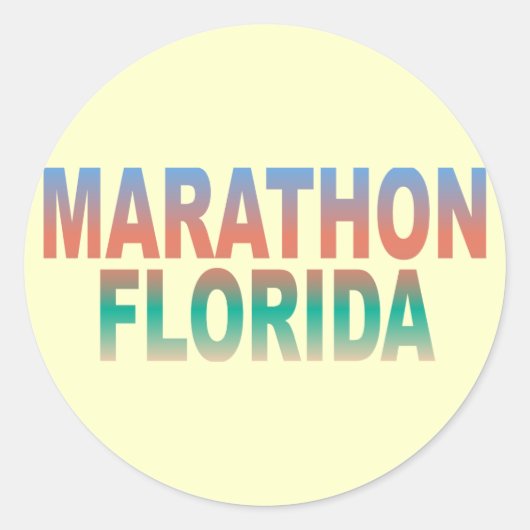 Marathon Florida Keys Runder Aufkleber (Vorderseite)